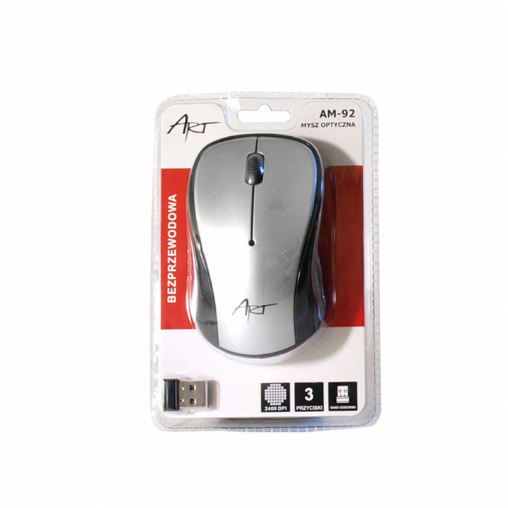 Art optische Maus, kabellos, USB, silber, AM-92B 800 DPI