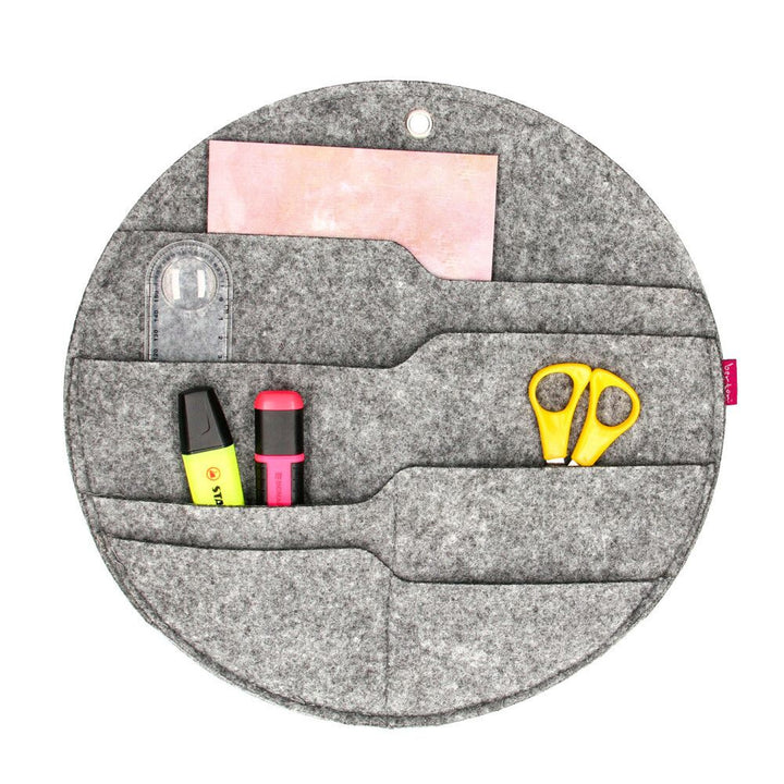 Bertoni Filz-Wandorganizer Kreis L Durchmesser 35 cm - grau, 4 Fächer