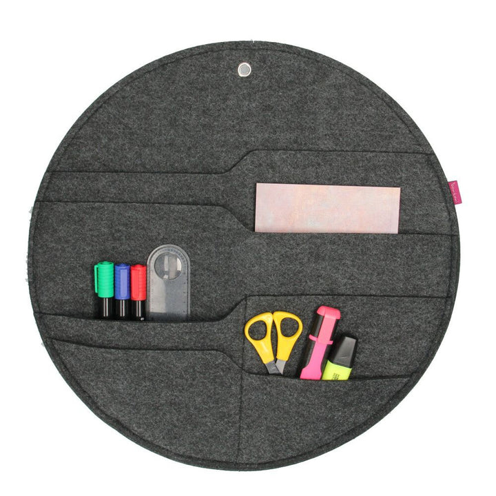 Bertoni Filz-Wandorganizer Kreis L Durchmesser 35 cm - anthrazit, 4 Fächer