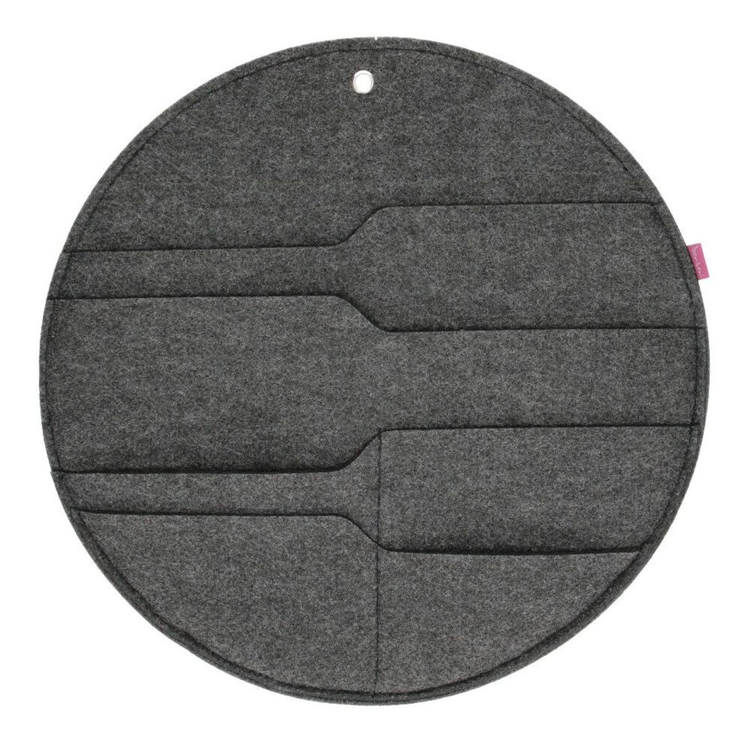 Bertoni Filz-Wandorganizer Circle XL Durchmesser 45 cm - anthrazit, 4 Fächer