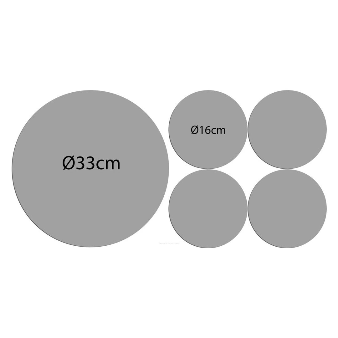 Satz runder Filz-Tischsets 1 + 4 - SNOW