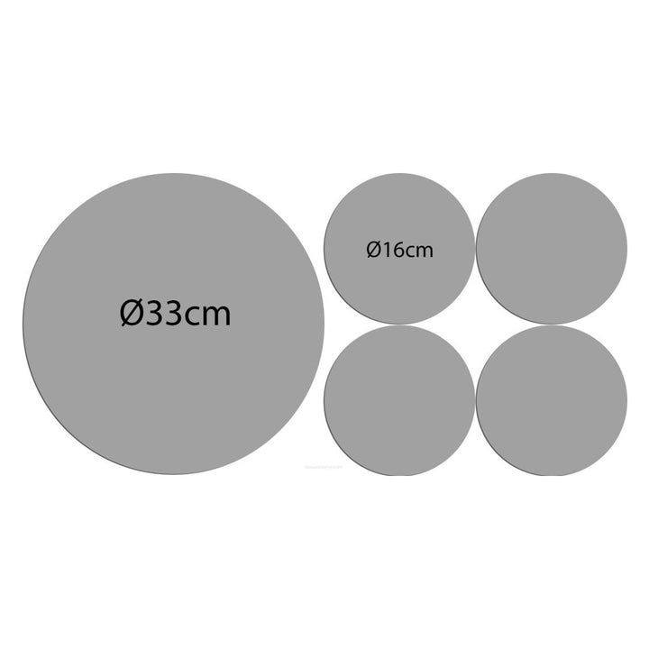Satz runder Filz-Tischsets 1 + 4 - SNOW