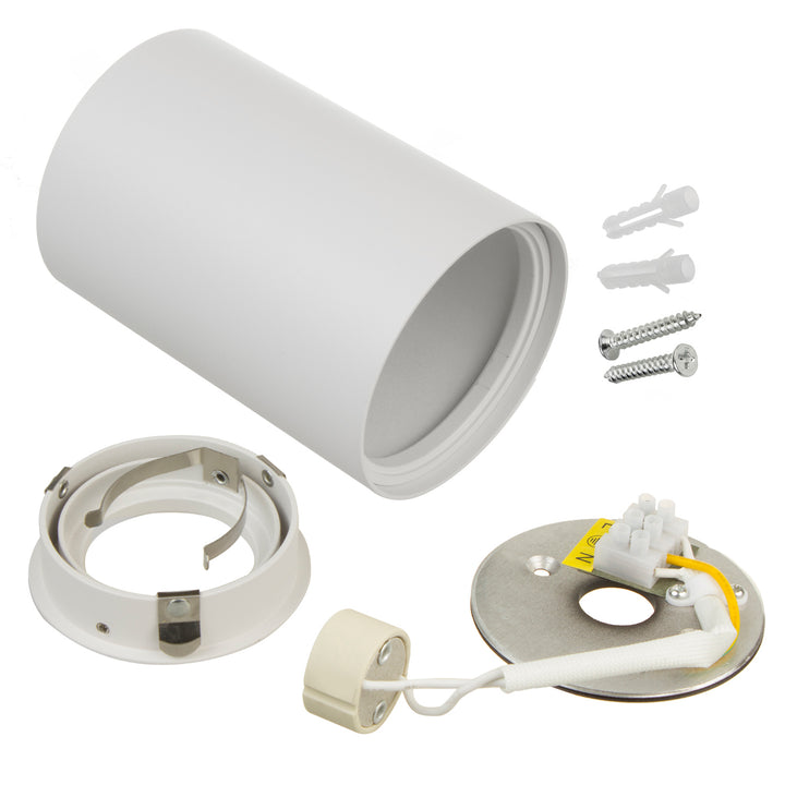 Maclean Runde Plafond Weiß MCE422 + LED-Lampe GU10 5W 4000K