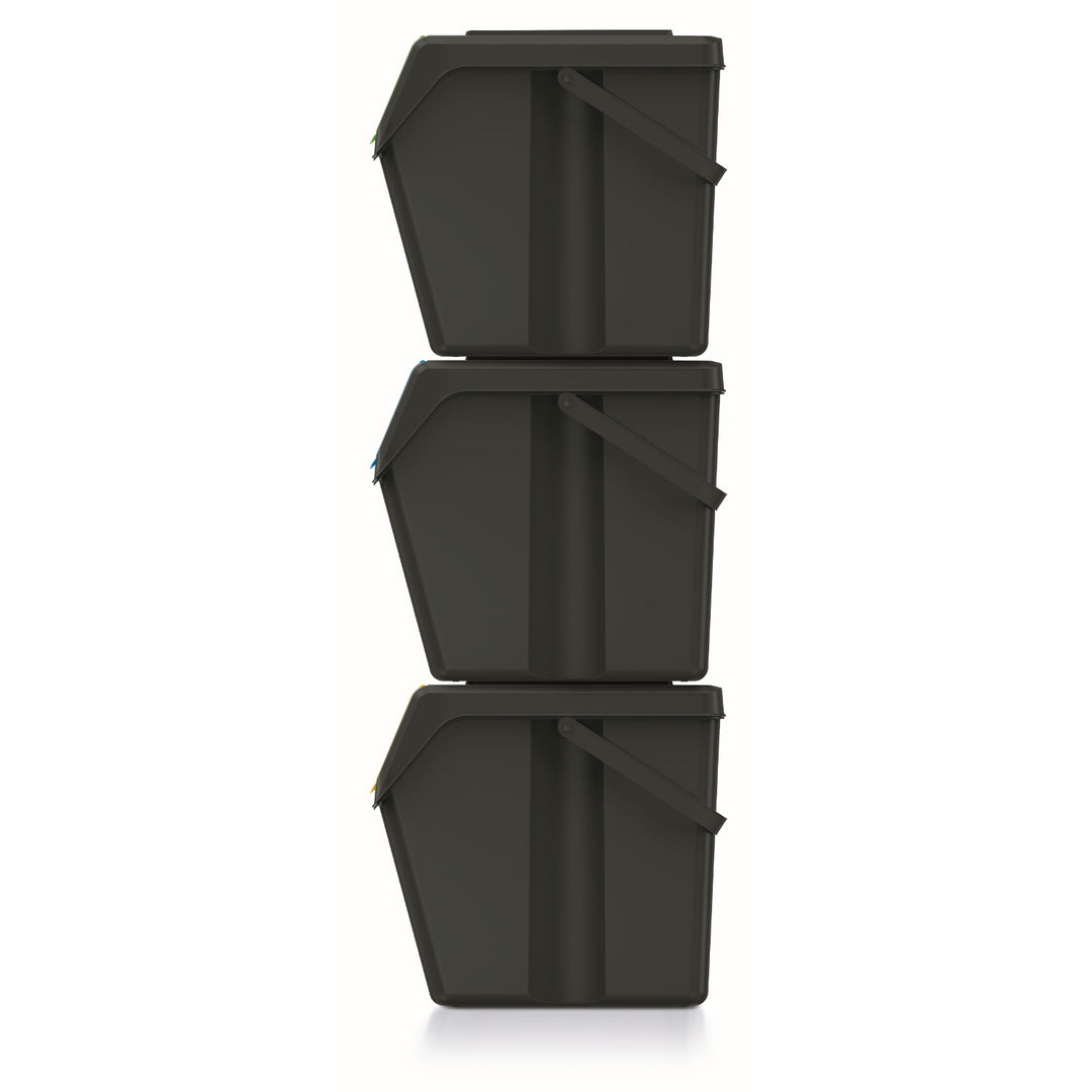 Keden SORTI BOX 3x25l Abfalleimer - schwarz Recycling