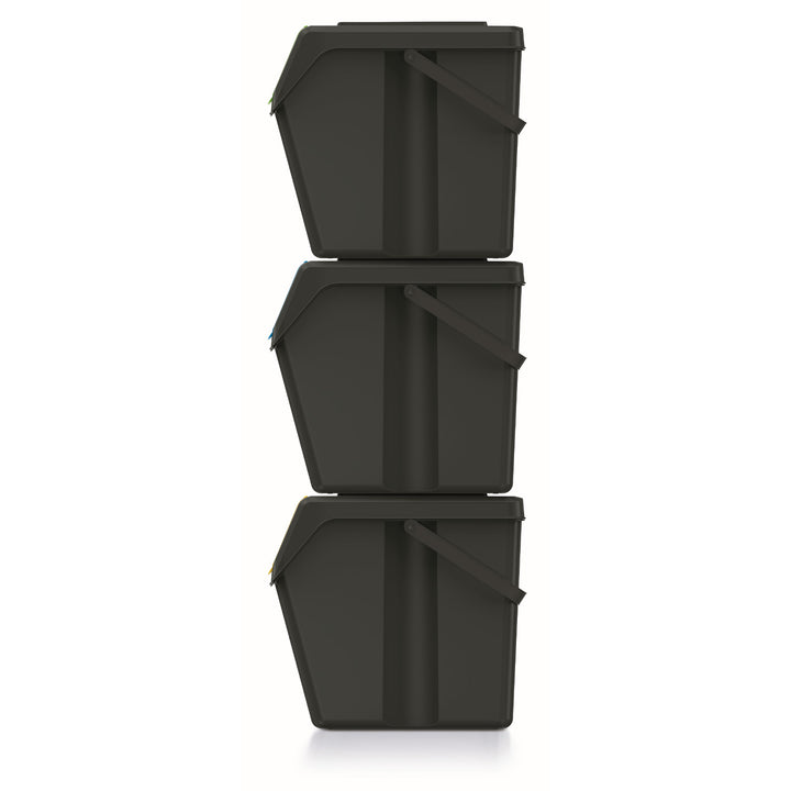 Keden SORTI BOX 3x25l Abfalleimer - schwarz Recycling