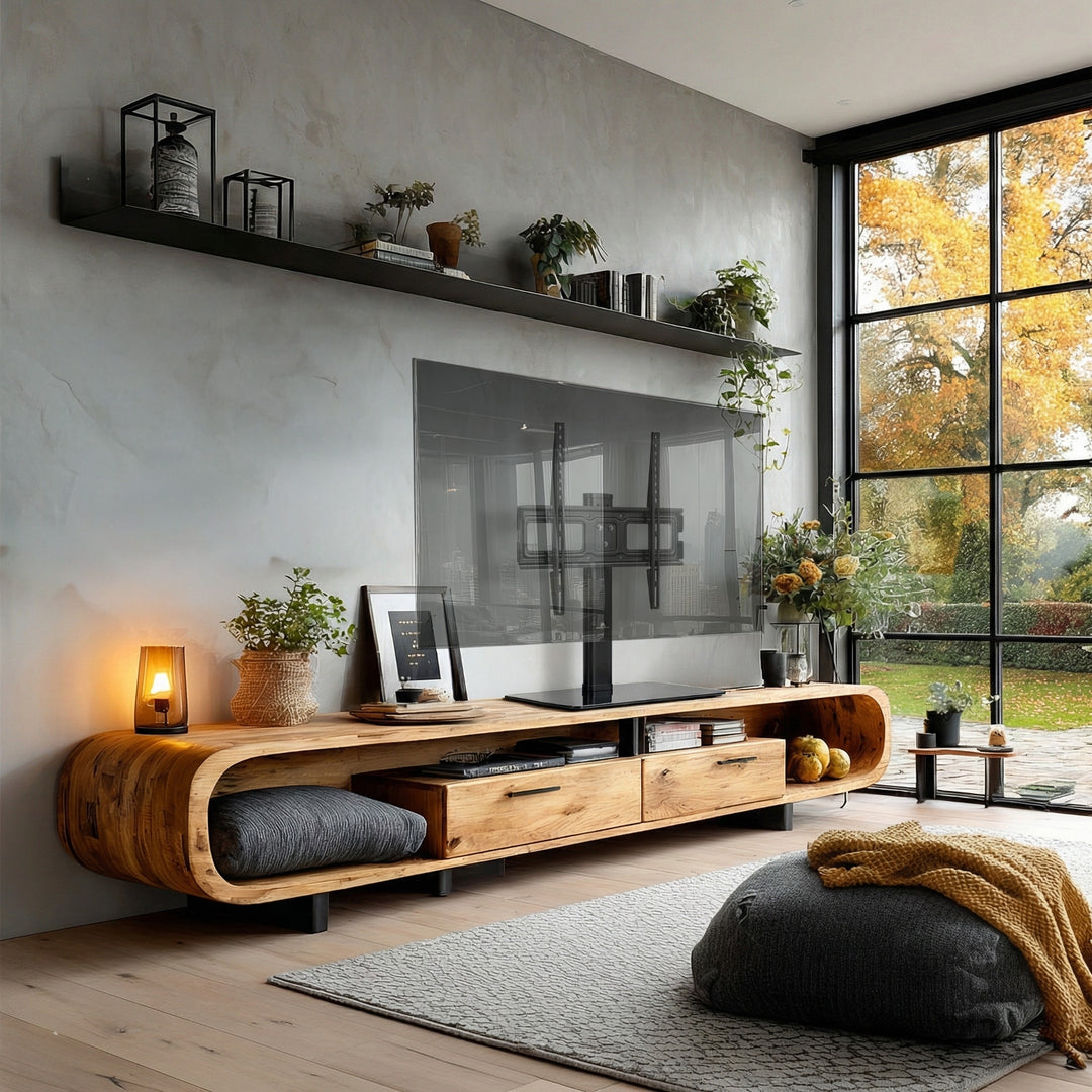 Maclean MC-450 Universeller TV-Ständer Standfüß TV Bildschirm Stand für 32-65" QLED LCD LED OLED Plasma Fernseher bis max. 40kg max. VESA 400x400, Höhenverstellbar