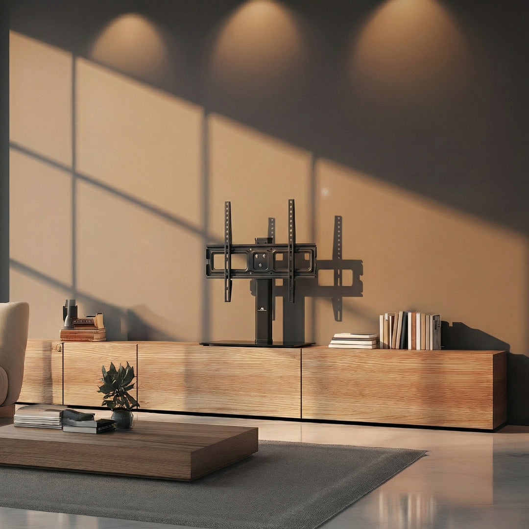 Maclean MC-450 Universeller TV-Ständer Standfüß TV Bildschirm Stand für 32-65" QLED LCD LED OLED Plasma Fernseher bis max. 40kg max. VESA 400x400, Höhenverstellbar