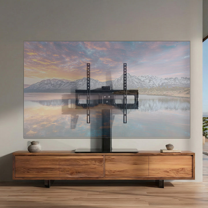 Maclean MC-450 Universeller TV-Ständer Standfüß TV Bildschirm Stand für 32-65" QLED LCD LED OLED Plasma Fernseher bis max. 40kg max. VESA 400x400, Höhenverstellbar