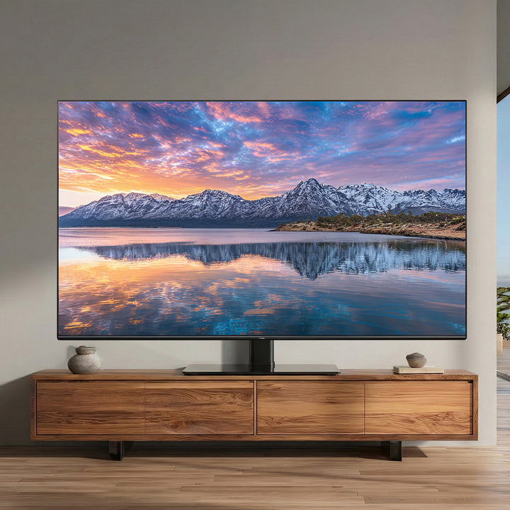 Maclean MC-450 Universeller TV-Ständer Standfüß TV Bildschirm Stand für 32-65" QLED LCD LED OLED Plasma Fernseher bis max. 40kg max. VESA 400x400, Höhenverstellbar