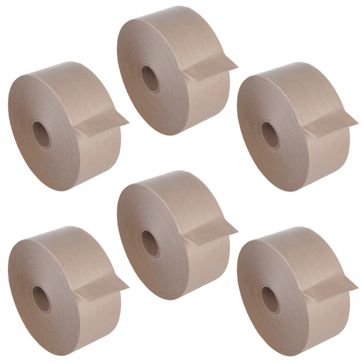 6x 70mmx150m wasseraktiviertes verstärktes Papierband GreenBlue GB8150