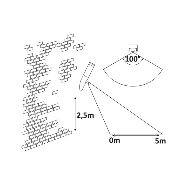 AUSSENWANDLEUCHTE MIT BEWEGUNGSMELDER RABALUX INOX TORCH 8266