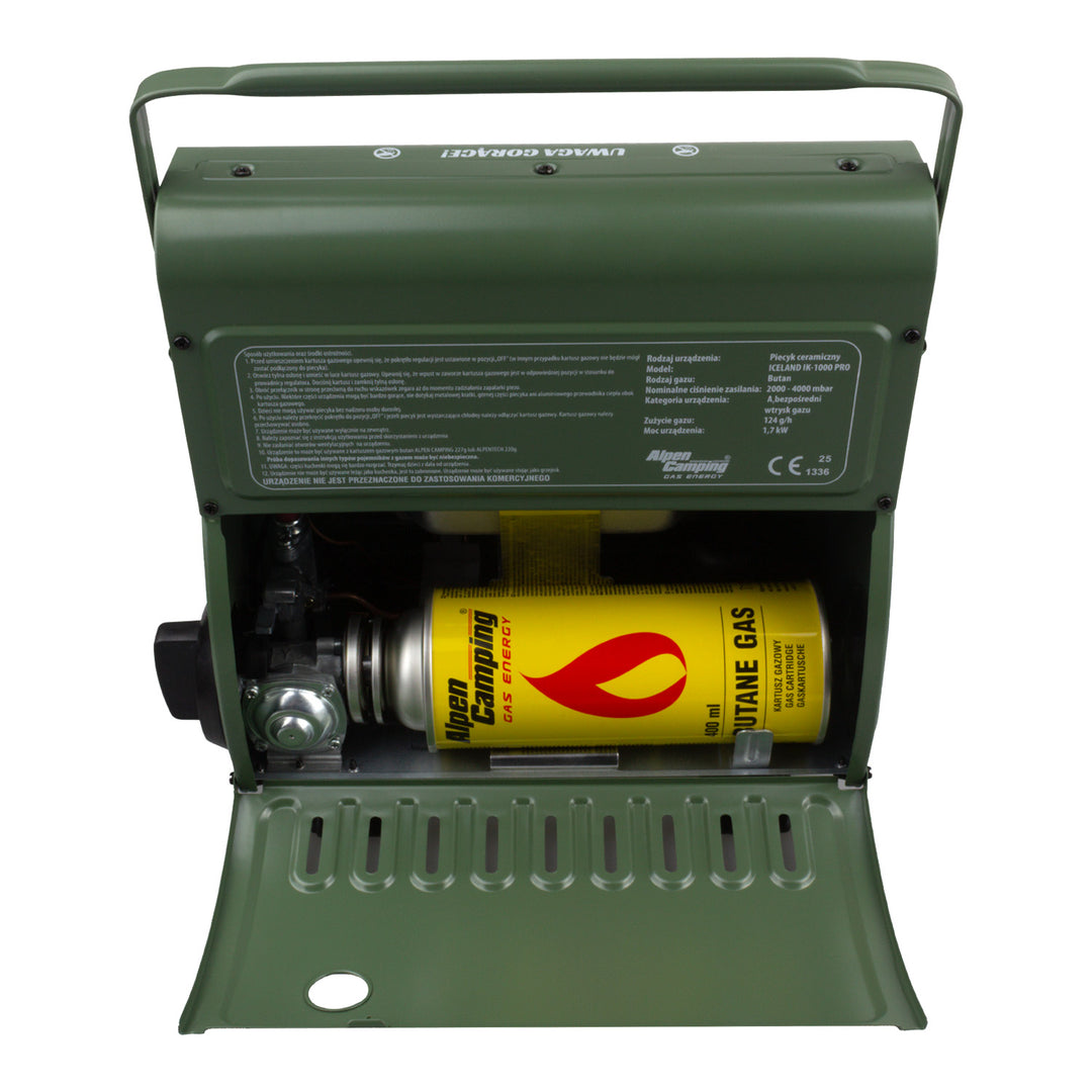 Tragbarer Gasheizer Alpen Camping, Gasverbrauch 124g/h, Piezozündung, – Euroelectronics DE