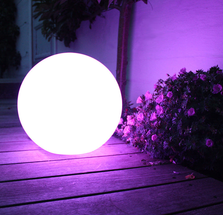 GreenBlue Solar-Gartenstehleuchte, Kugel, 15x48cm, RGB farbige LED, GB122 + 25x58cm GB166