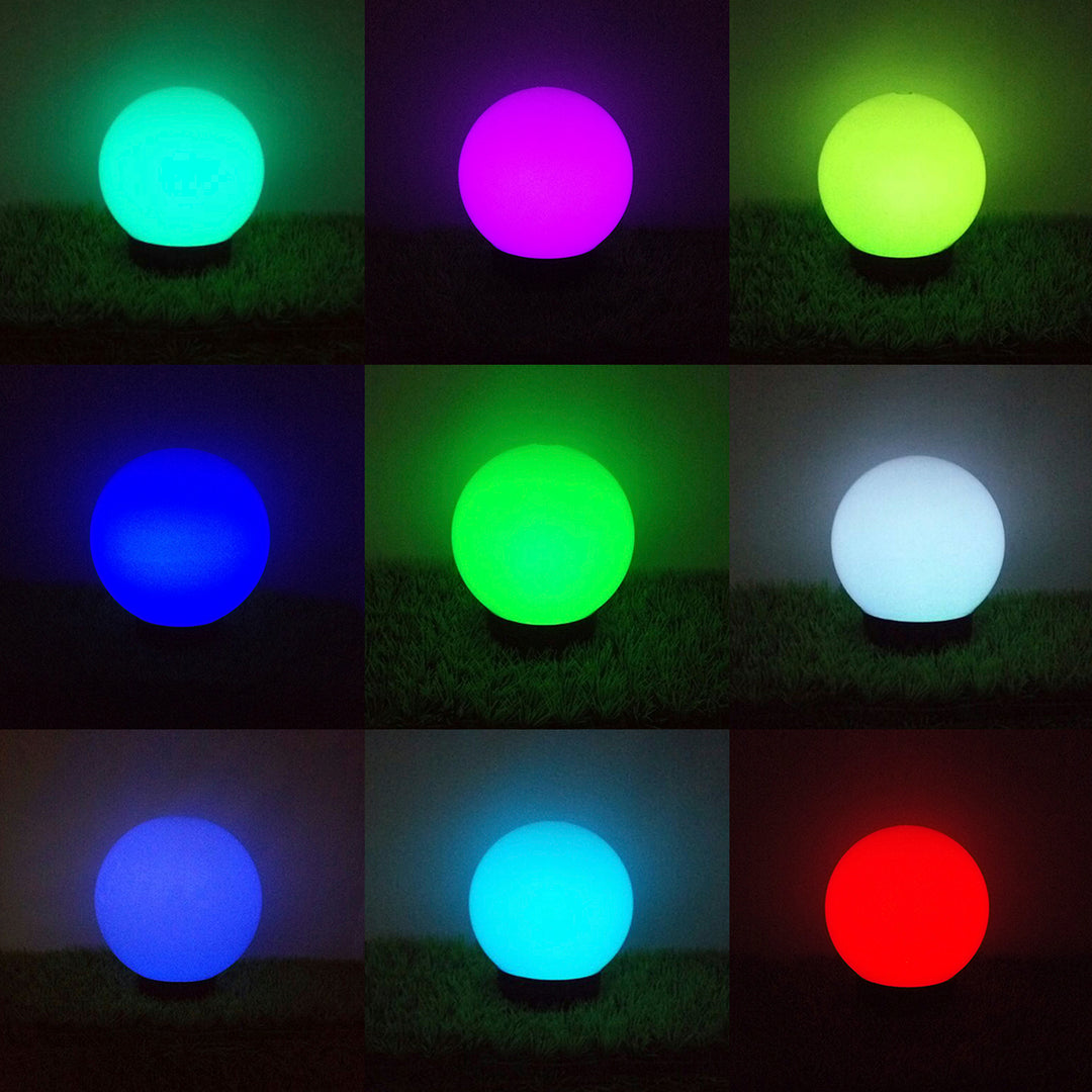GreenBlue Solar-Gartenstehleuchte, Kugel, 15x48cm, RGB farbige LED, GB122 + 25x58cm GB166