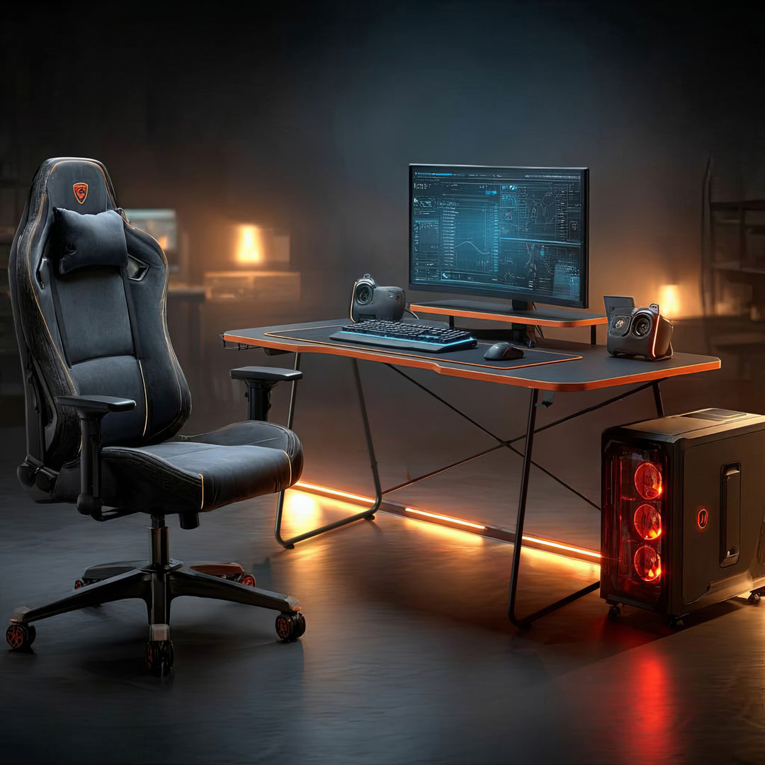 Gaming-Tisch mit NanoRS-Monitorablage, 50kg max, Höhe 850mm, schwarz, RS170