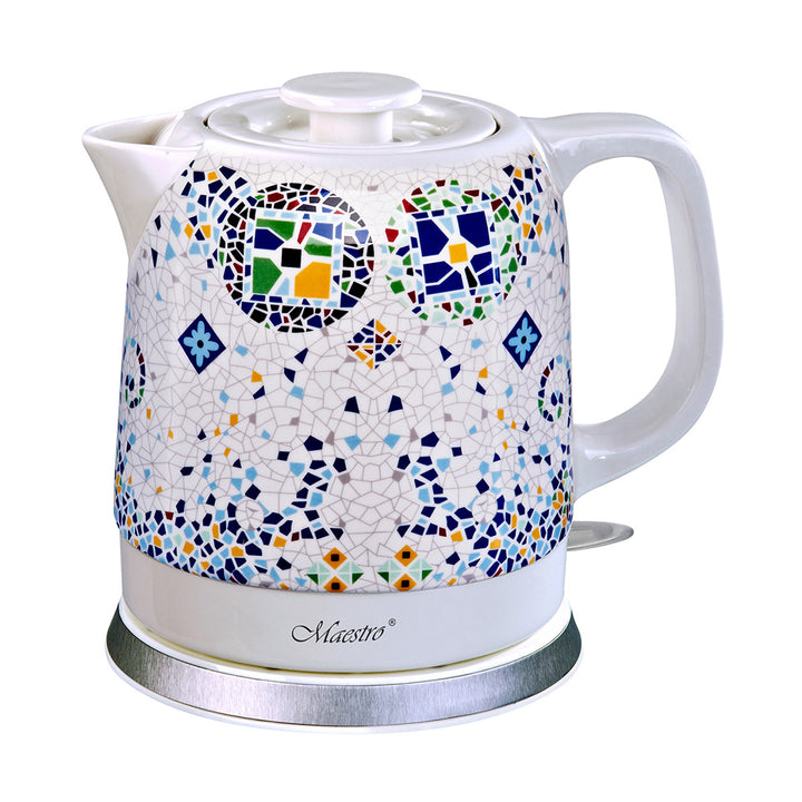 Maestro MR068 Keramischer Wasserkocher 1.5L Dekoratives Orientalisches Mosaikmuster Automatische Abschaltung Überhitzungsschutz 3-Pin UK Stecker