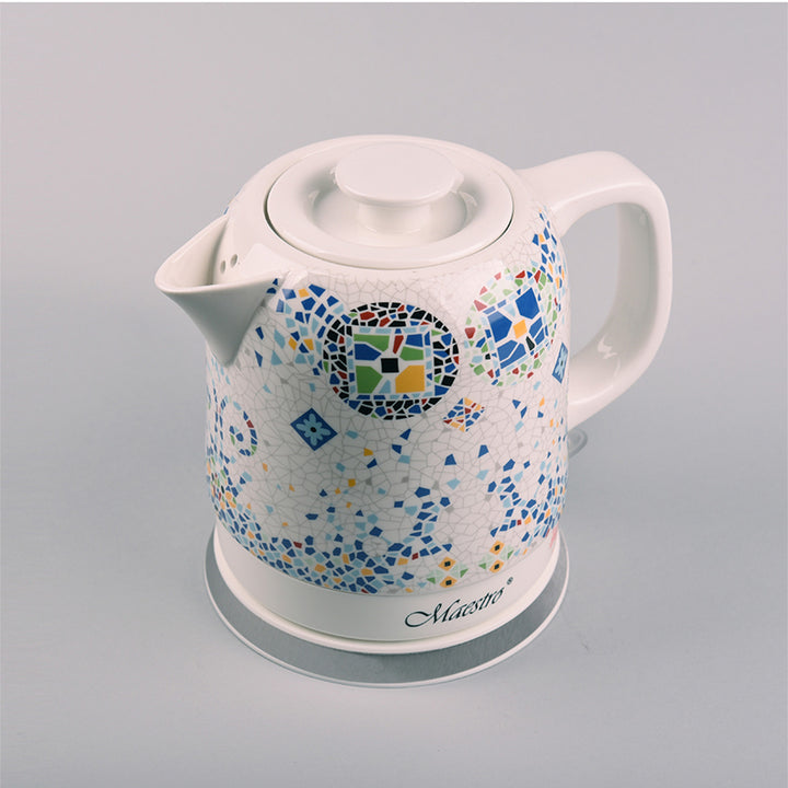 Maestro MR068 Keramischer Wasserkocher 1.5L Dekoratives Orientalisches Mosaikmuster Automatische Abschaltung Überhitzungsschutz 3-Pin UK Stecker