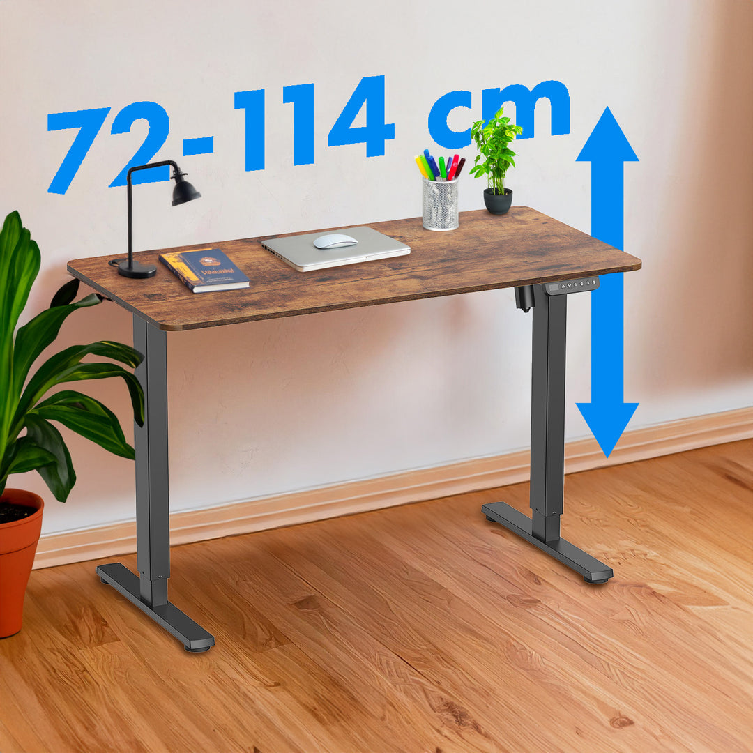 Schreibtisch Ergo Office elektrisch höhenverstellbar, für Stehen und Sitzen, max Höhe 114cm, ER-451