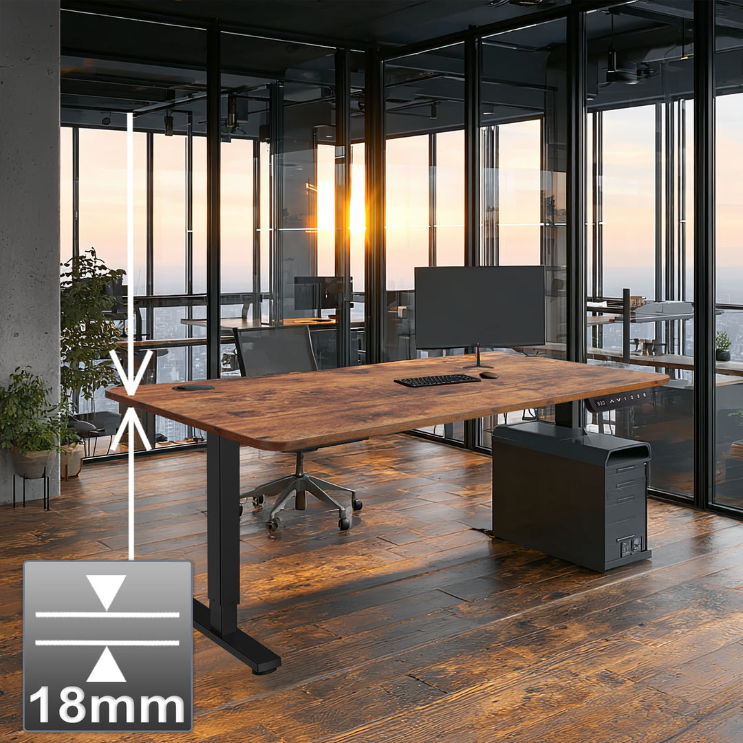 Schreibtisch Ergo Office elektrisch höhenverstellbar, für Stehen und Sitzen, max Höhe 114cm, ER-451