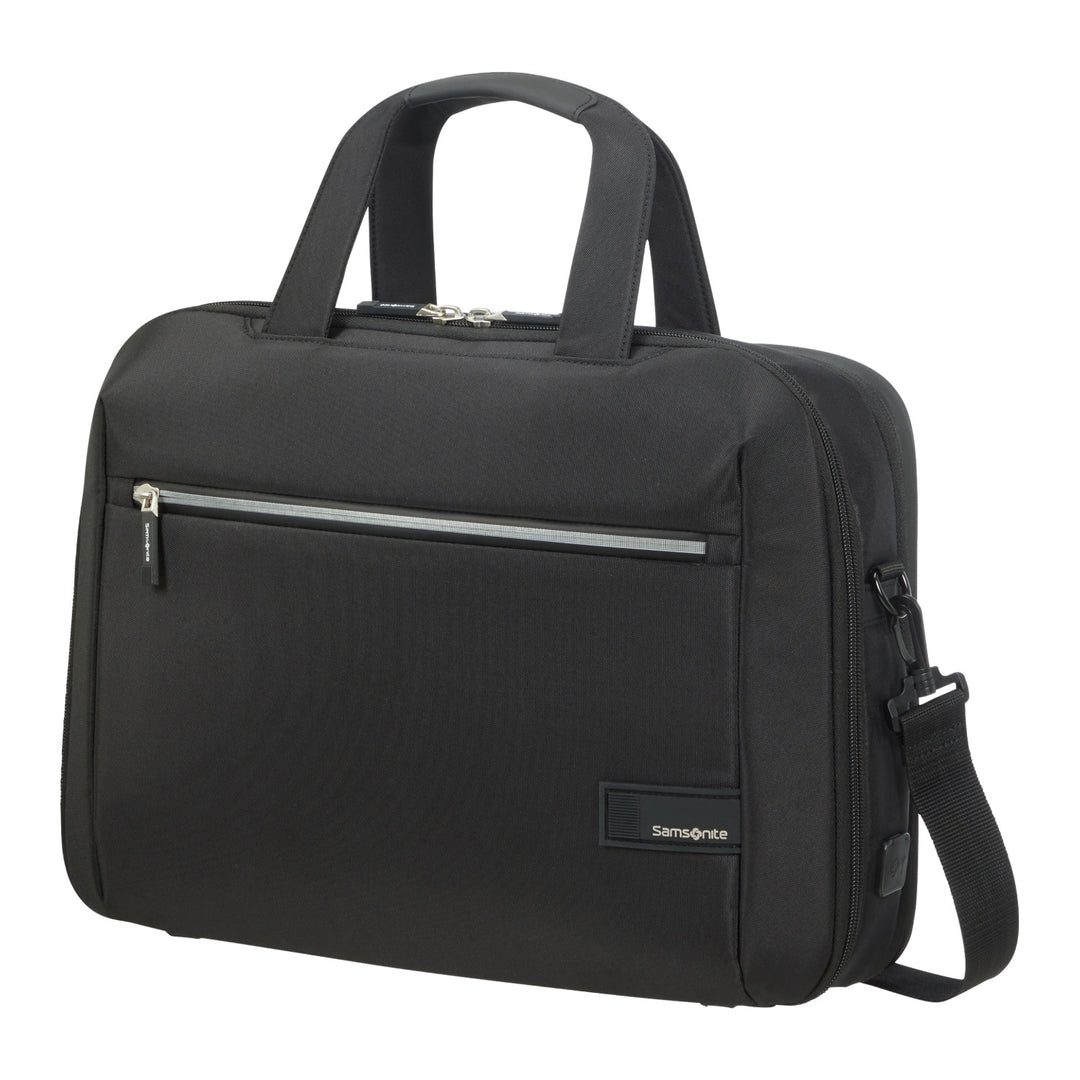 Samsonite Litepoint Bailhandle 15,6" Laptoptasche schwarz mit USB-Anschluss und reflektierendem Reißverschluss