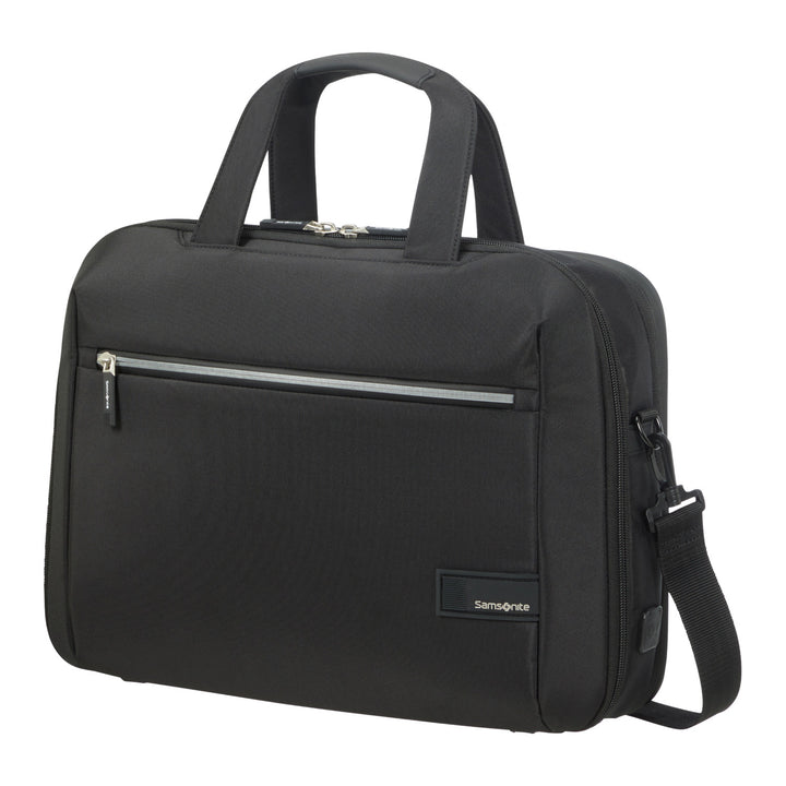 Samsonite Litepoint Bailhandle 15,6" Laptoptasche schwarz mit USB-Anschluss und reflektierendem Reißverschluss