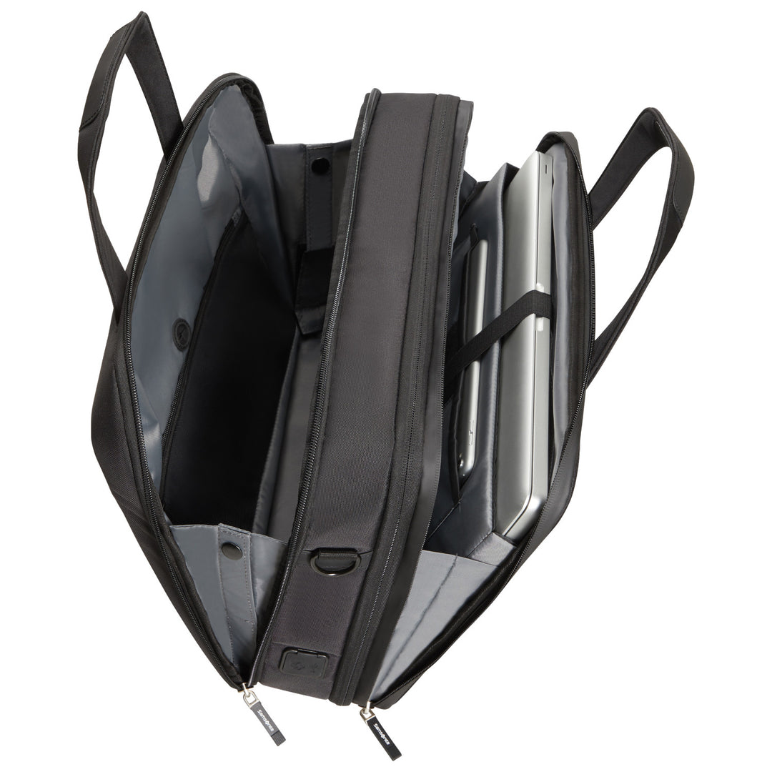 Samsonite Litepoint Bailhandle 15,6" Laptoptasche schwarz mit USB-Anschluss und reflektierendem Reißverschluss