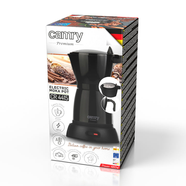 Moka Camry CR 4415B 300ml elektrische Kaffeemaschine für 6 Tassen Espresso