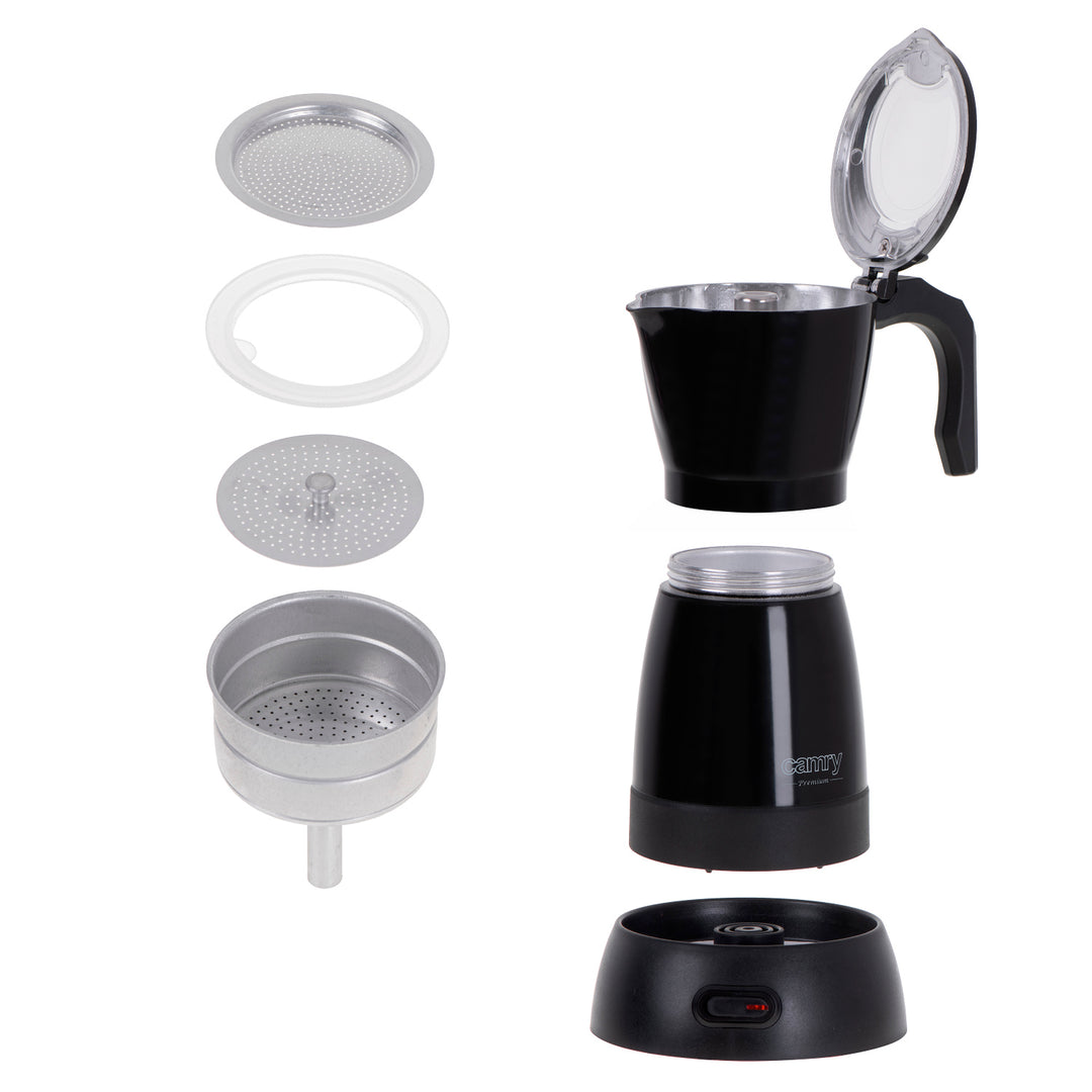 Moka Camry CR 4415B 300ml elektrische Kaffeemaschine für 6 Tassen Espresso