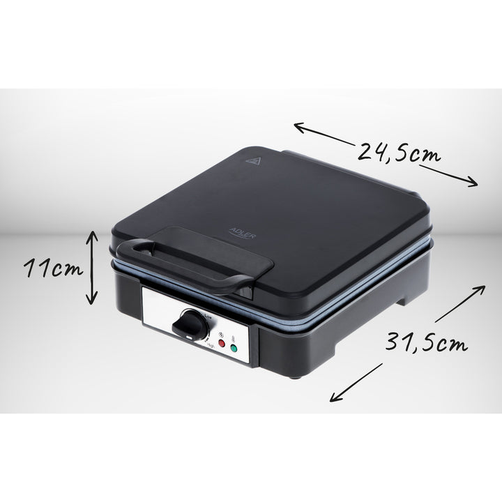 Waffeleisen Adler, für 4 Waffeln, Temperaturregelung, 1800W, AD 3049