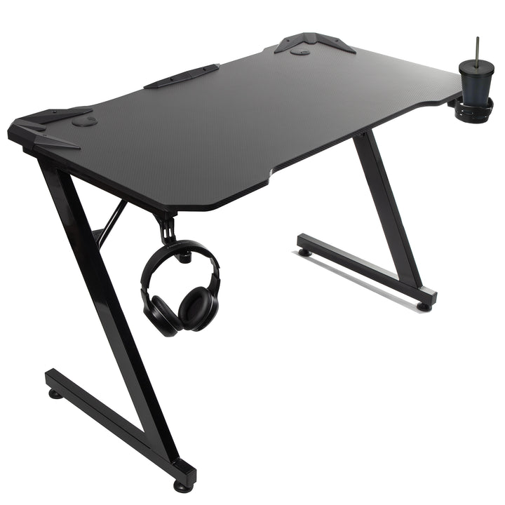 Gaming-Tisch groß NanoRS, 150kg max, Höhe 750mm, 110x60x1,5cm,Getränkehalter und Kopfhörerhalter, RS345