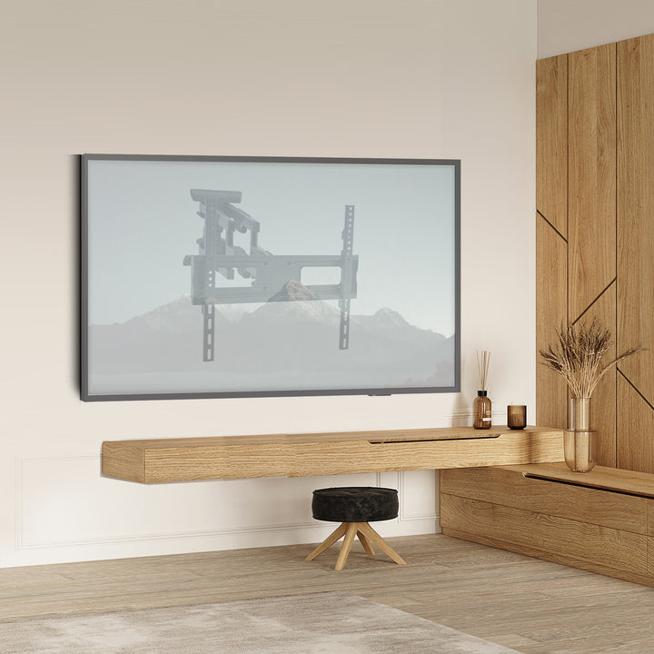 Maclean-Halterung für TV oder Monitor, max. VESA 600x400, flach, Abstand zur Wand 41-475mm, 37-80", 50kg, schwarz, MC-832A