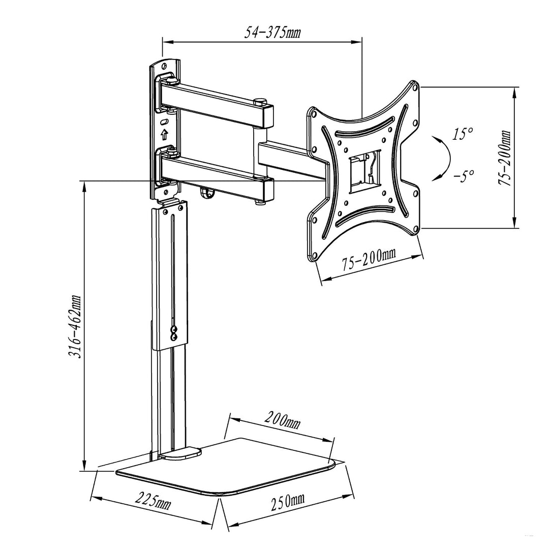 Maclean TV-Halterung mit DVD-Ablage, vesa 200x200 , 23"-43", 25kg, MC-771A