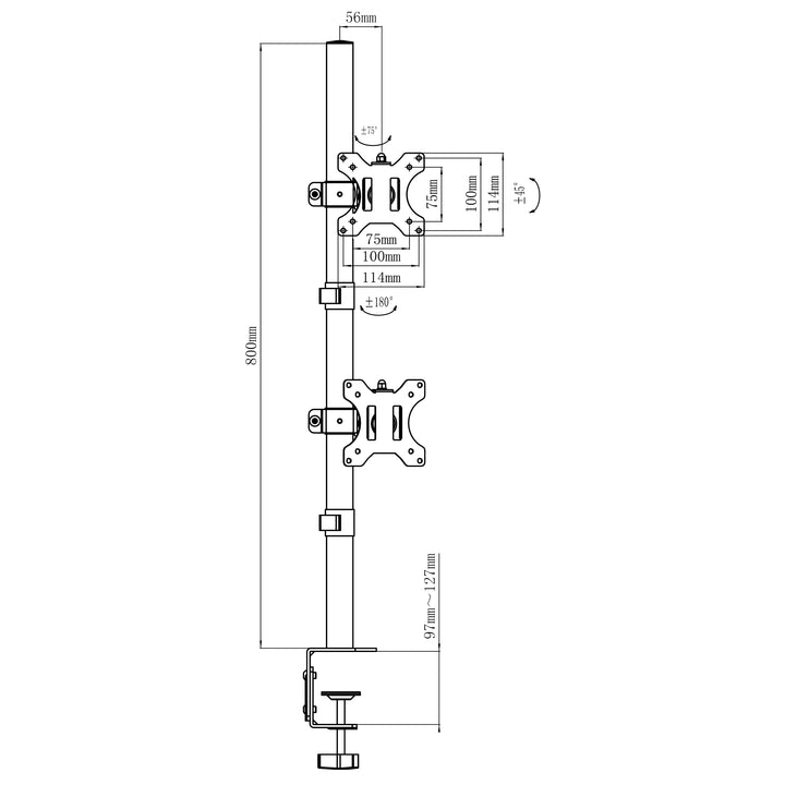 Maclean Monitorhalterung, max VESA 100x100, 13-27", 9kg, MC-966