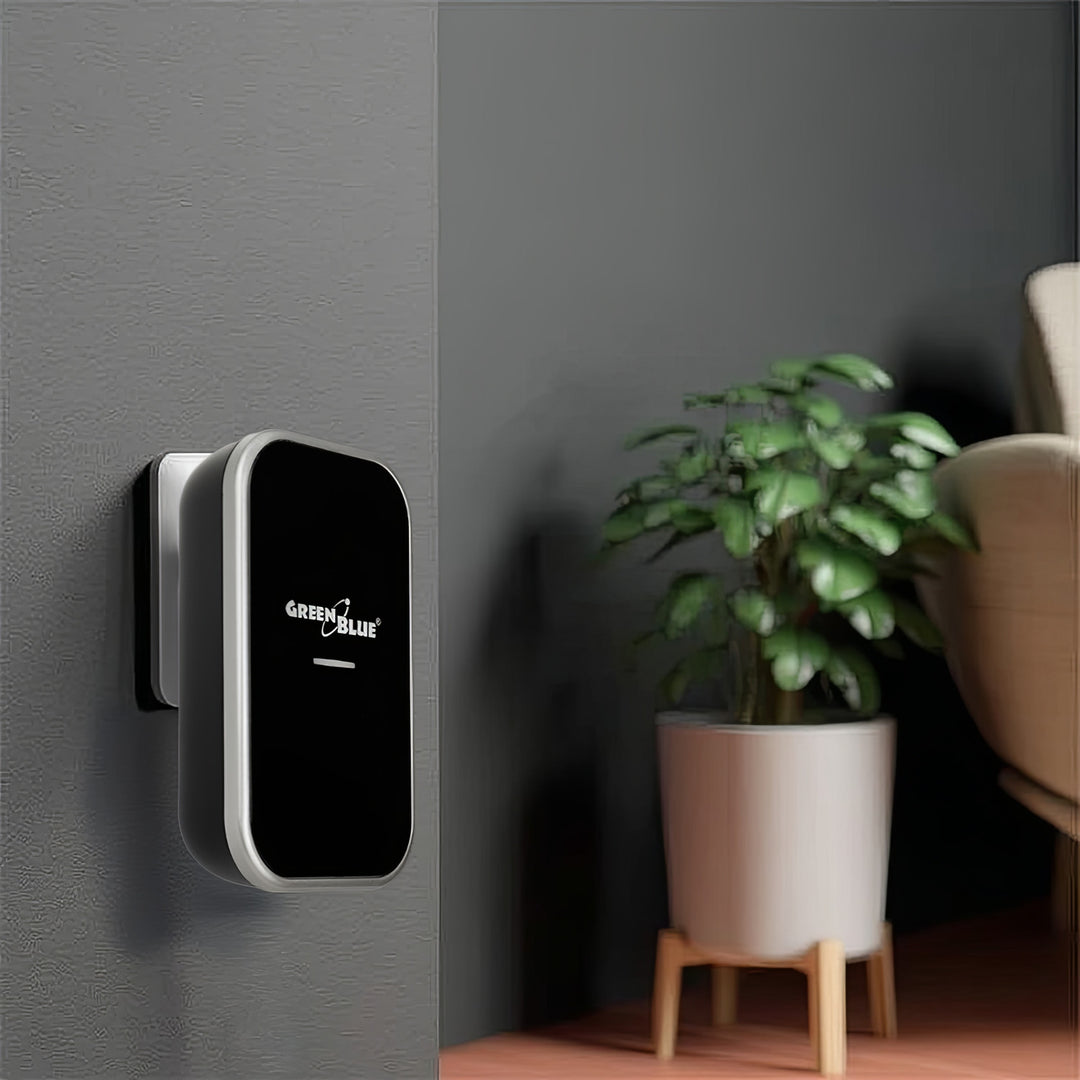 Kabellose Türklingel Kabelloses, batterieloses, Kinetisches Klingelsystem mit 38 Melodien, Reichweite bis zu 200 m, IP44 (1x Steckdosen-Empfänger + 1x Sender/Schwarz)