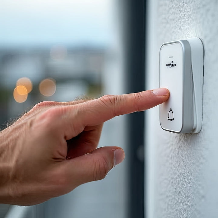 Kabellose Türklingel Kabelloses, batterieloses, Kinetisches Klingelsystem mit 38 Melodien, Reichweite bis zu 200 m, IP44 (1x Steckdosen-Empfänger + 1x Sender/Weiß)