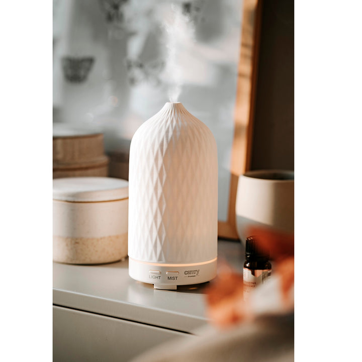 Camry CR 7970 Ultraschall-Aromadiffusor 3in1, 3 Funktionen: Aromatherapie, Schonende Befeuchtung, Stimmungslampen,Ultraschallfrequenz: 2,4MHz, Fassungsvermögen: 100ml, Befeuchtungsleistung: 20-30ml/h