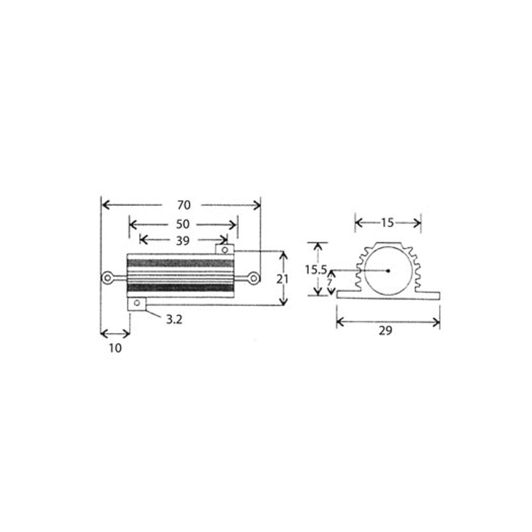 Velleman 50W 12K Drahtwiderstand eloxierter Aluminiumkühlkörper
