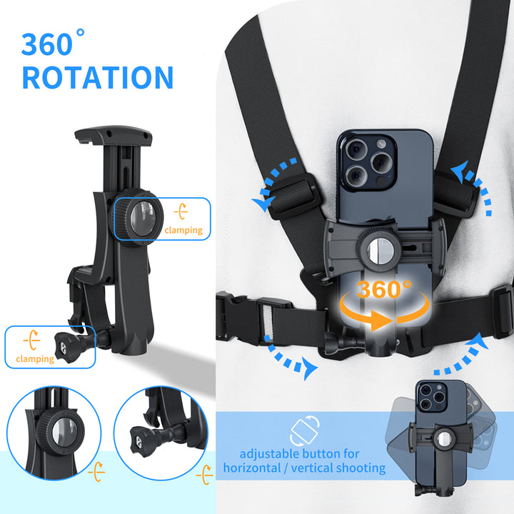 Maclean Sports Phone Harness, universal, für Handy, Kamera, GoPro und andere Kameras, schwenkbare Halterung, MC-294