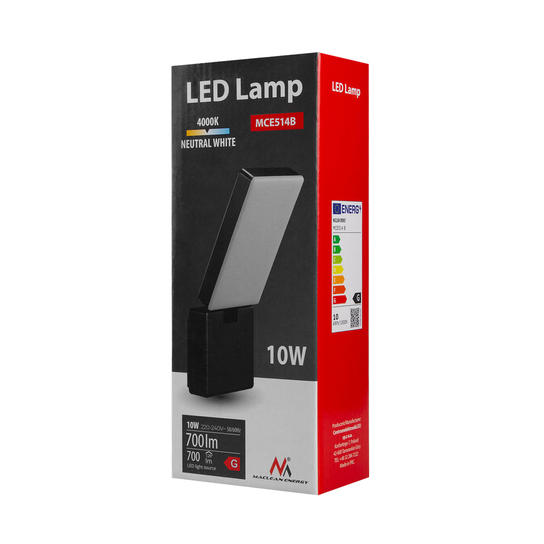 Maclean Lampe LED schwarz 10W 700lm IP65 4000K MCE514 B