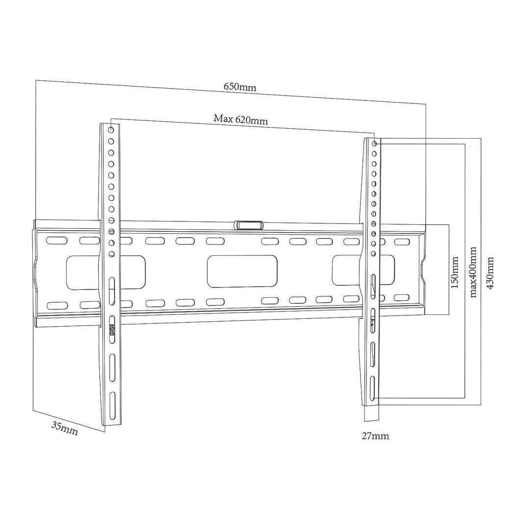 TV Wandhalterung Maclean, max VESA 600x400, 32-100", 80kg, MC-419