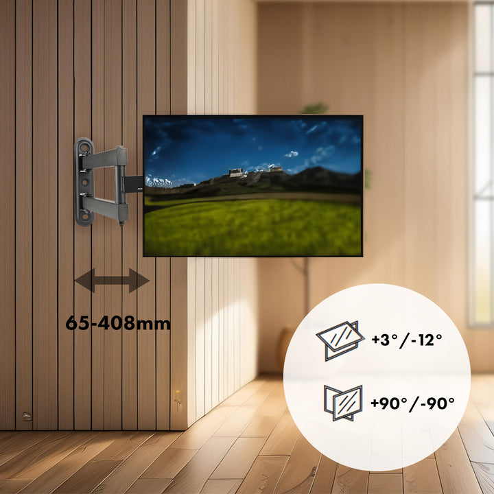 Maclean-Halterung für TV oder Monitor, max. VESA 200x200, 23-43", 30kg, schwarz, MC-418