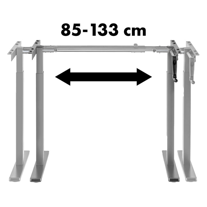 Maclean-Schreibtisch, manuelle Höhenverstellung, ohne Platte, zum Stehen und Sitzen, max. 60kg, max. Höhe 120cm, MC-790NG