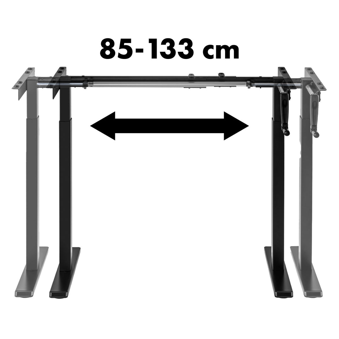 Maclean Schreibtisch, manuelle Höhenverstellung, ohne Platte, zum Stehen und Sitzen, max. 60kg, max. Höhe 120cm, MC-790NB