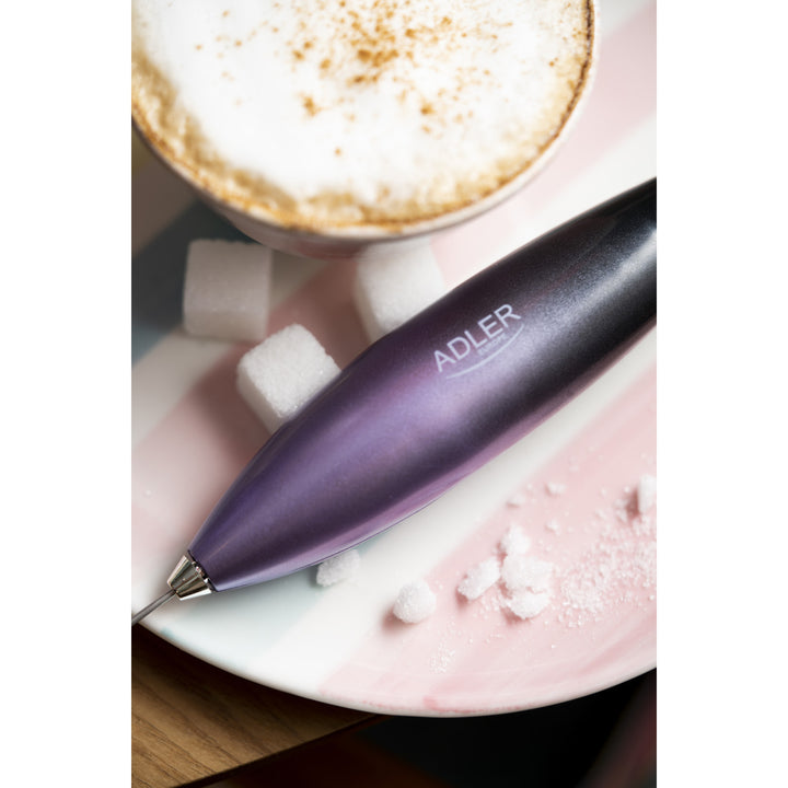 Adler Milchaufschäumer, mit Ständer, lila und schwarz, AD 4499