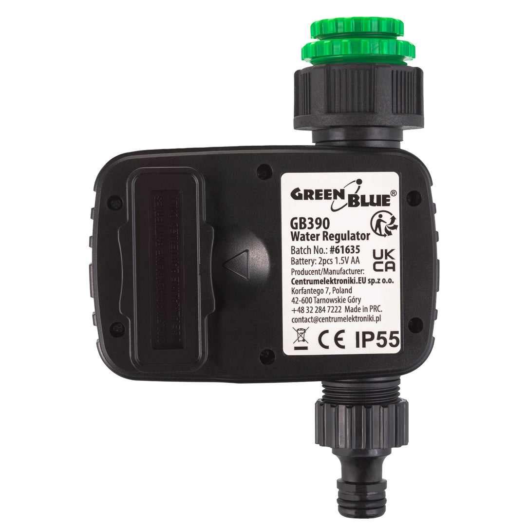 GreenBlue elektronische Bewässerungssteuerung, Programmiergerät, Stromversorgung 2x1,5V AA, GB390