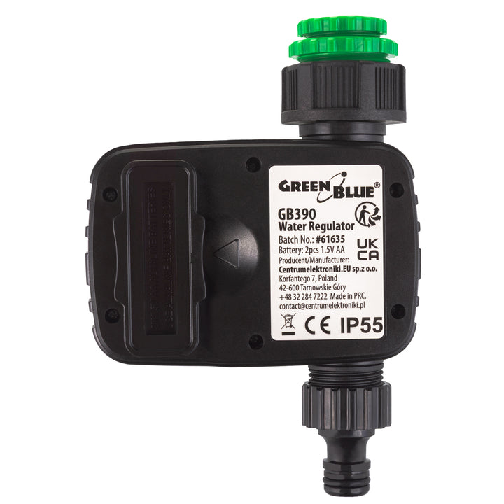 GreenBlue elektronische Bewässerungssteuerung, Programmiergerät, Stromversorgung 2x1,5V AA, GB390