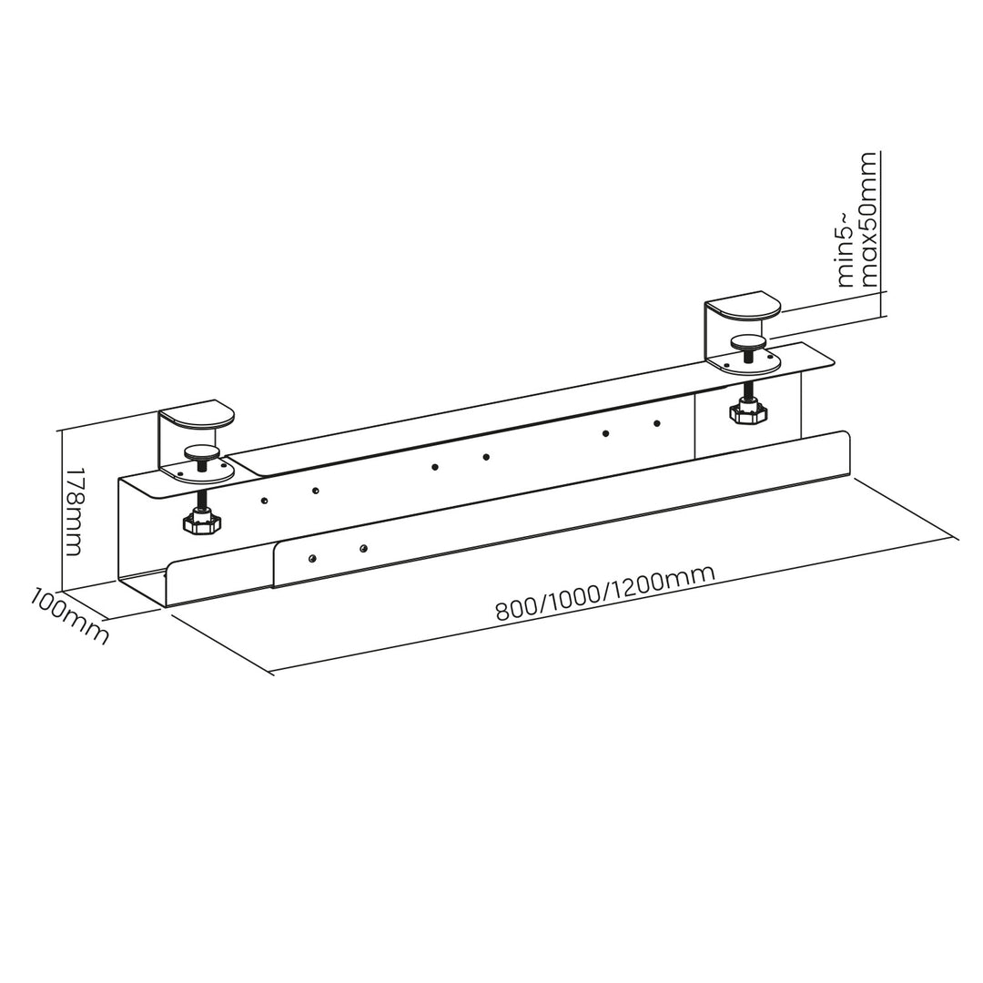 Maclean Untertisch-Kabelorganizer  Untertisch-Kabelorganisation, 5kg max, MC-333