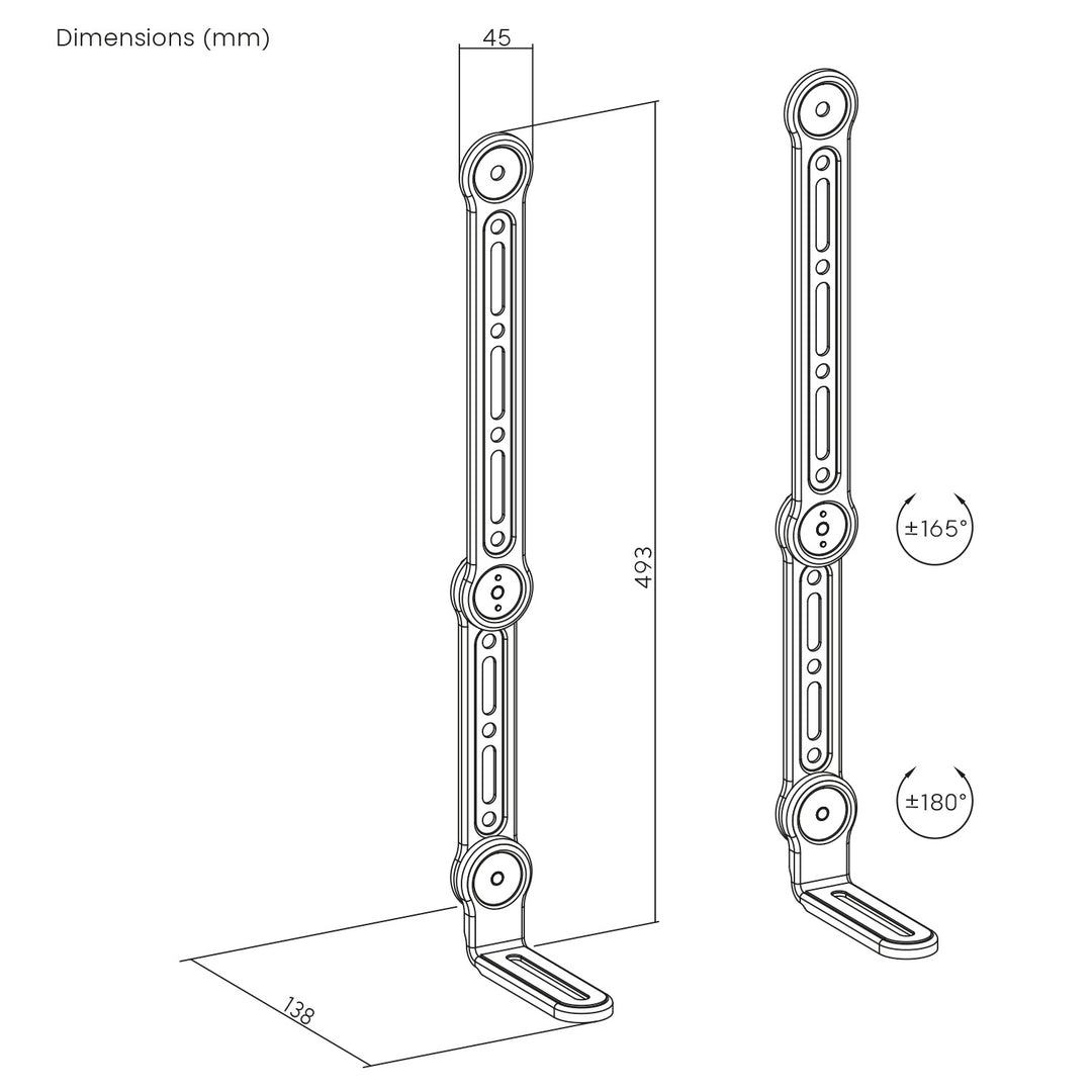 Maclean Universal VESA Soundbar-Halterung, 15kg max, MC-334 Geeignet für Fernsehgeräte mit Bildschirmdiagonale: max. 49''