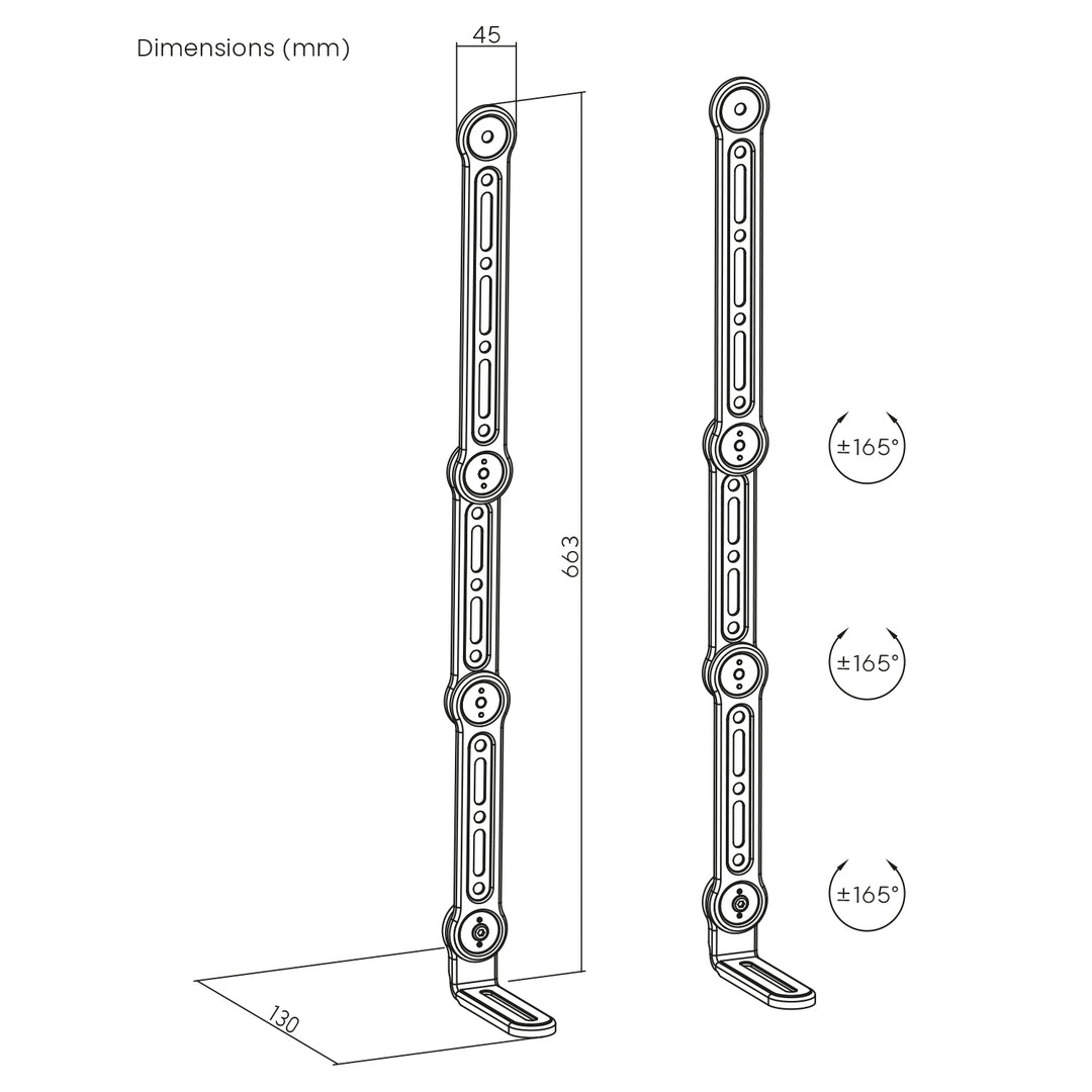 Maclean Universal VESA Soundbar-Halterung, 15kg max, MC-335 Geeignet für Fernsehgeräte mit einer Bildschirmdiagonale von max. 90''