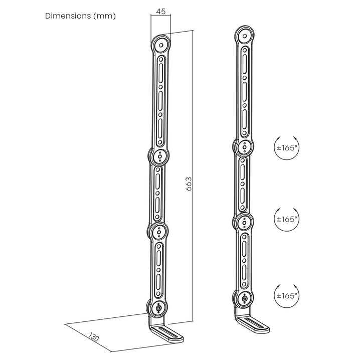 Maclean Universal VESA Soundbar-Halterung, 15kg max, MC-335 Geeignet für Fernsehgeräte mit einer Bildschirmdiagonale von max. 90''